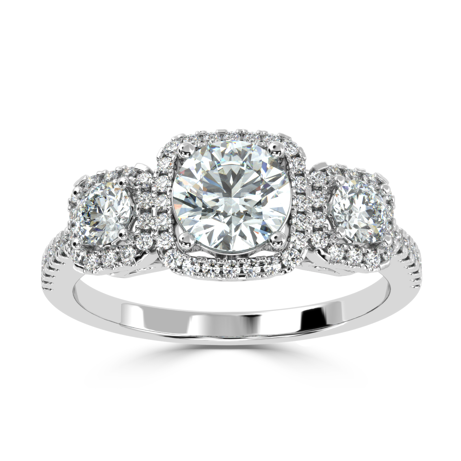 Buy 1.42Ct Three-stone Natural Diamond Ring | SolitaireKart
